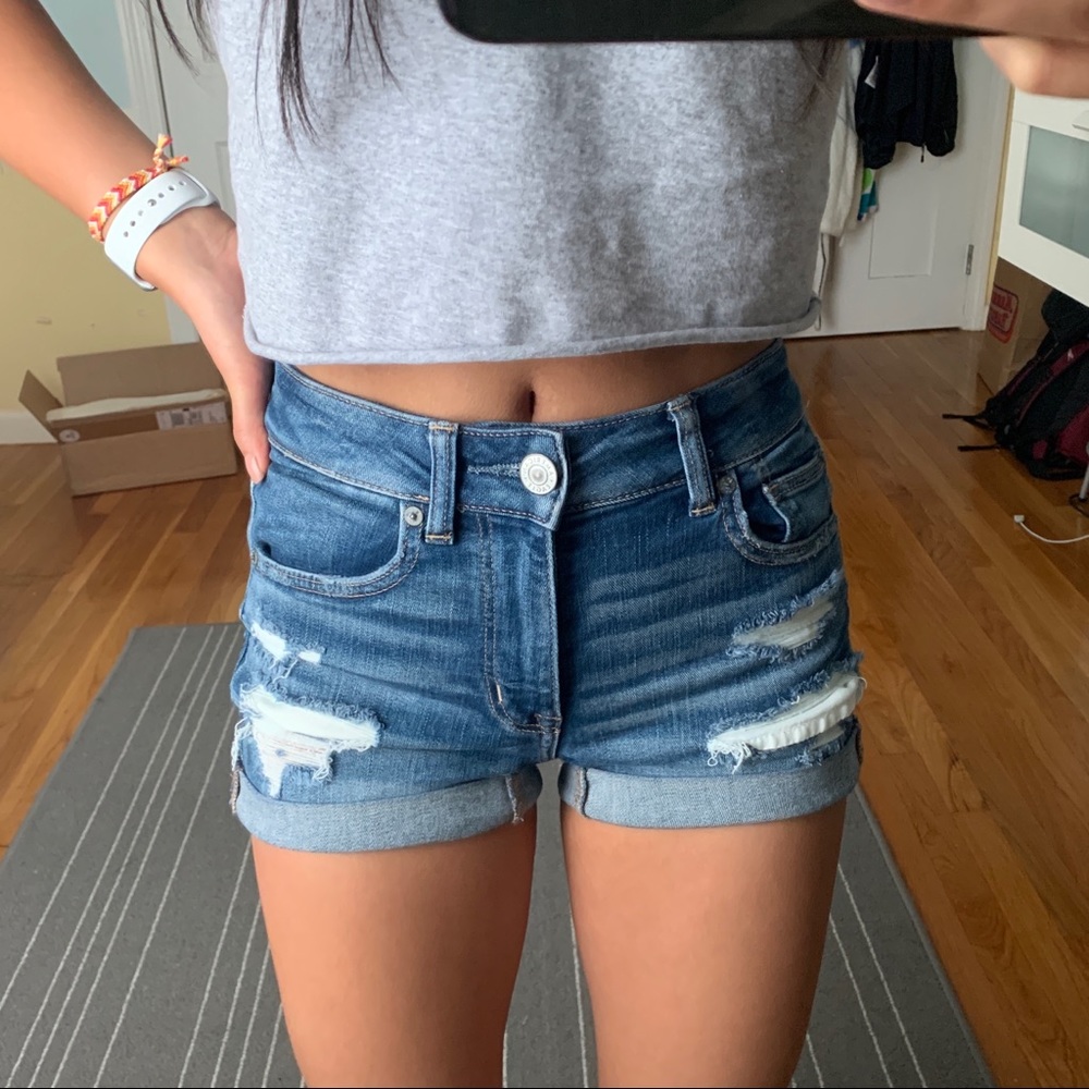 American Eagle High-Waisted Ripped Shorts